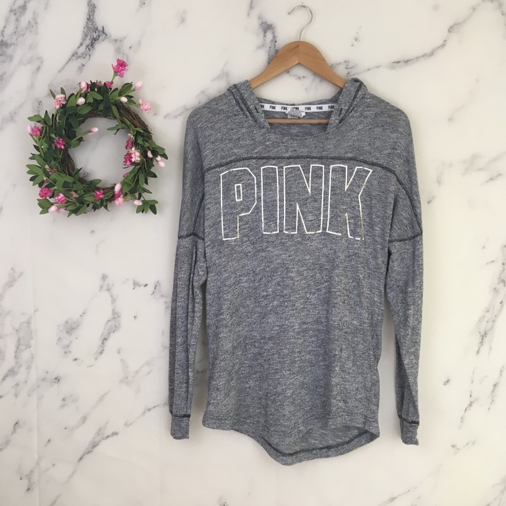 💕SOLD💕PINK Victoria Secret Cut Out Back Hoodie - Picture 1 of 6